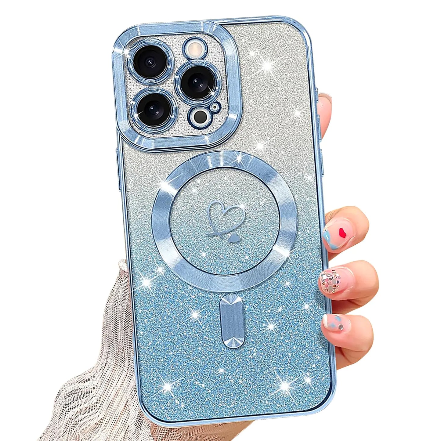 MagSparkle iPhone 16 Pro Glitter Case - Blue