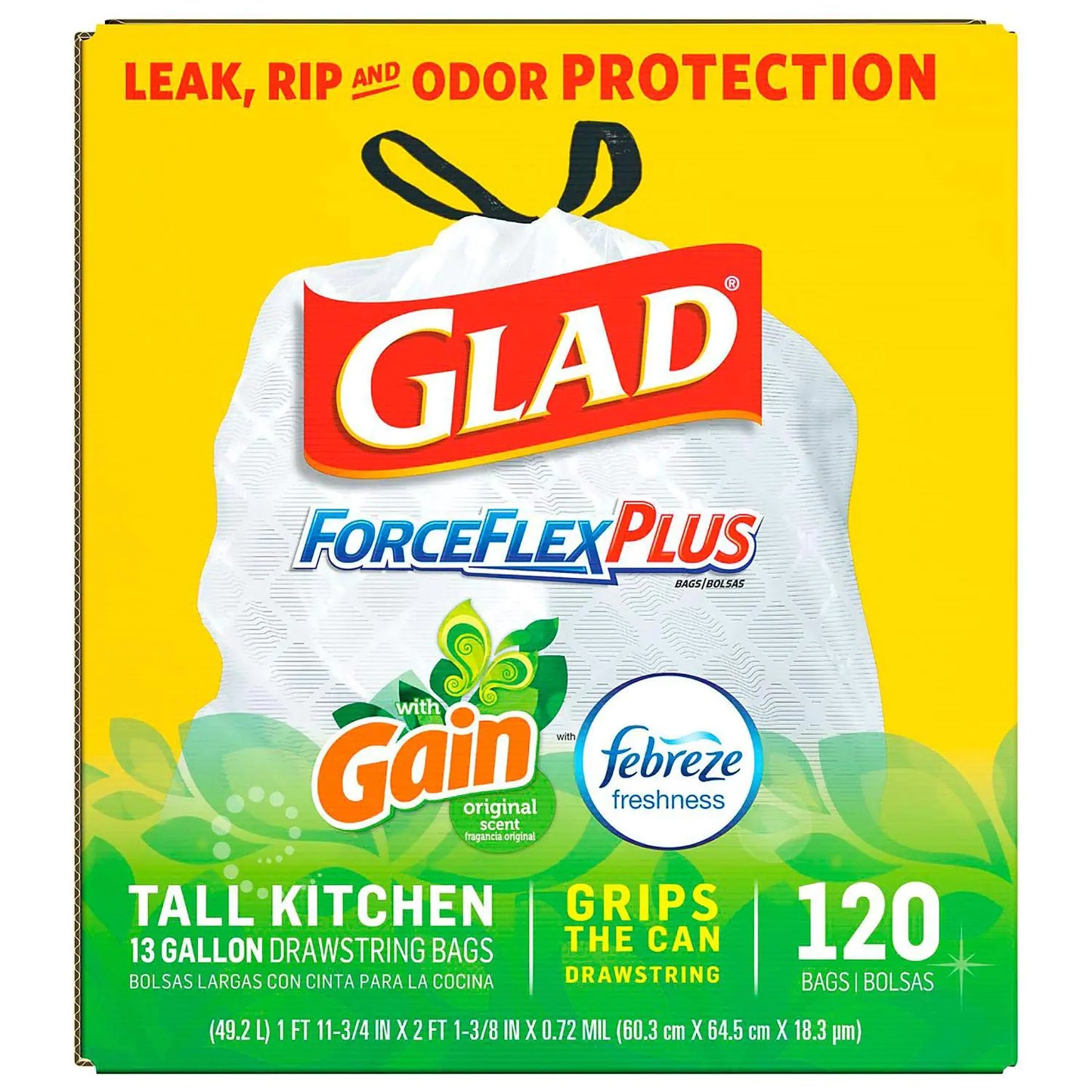Glad ForceFlex 13 Gallon Odor Control Kitchen Bags - 120 Count