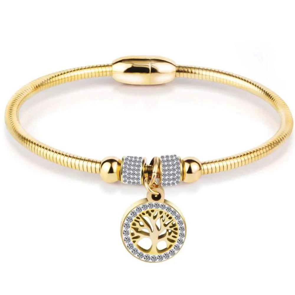 Stainless Steel Tree of Life Bangle