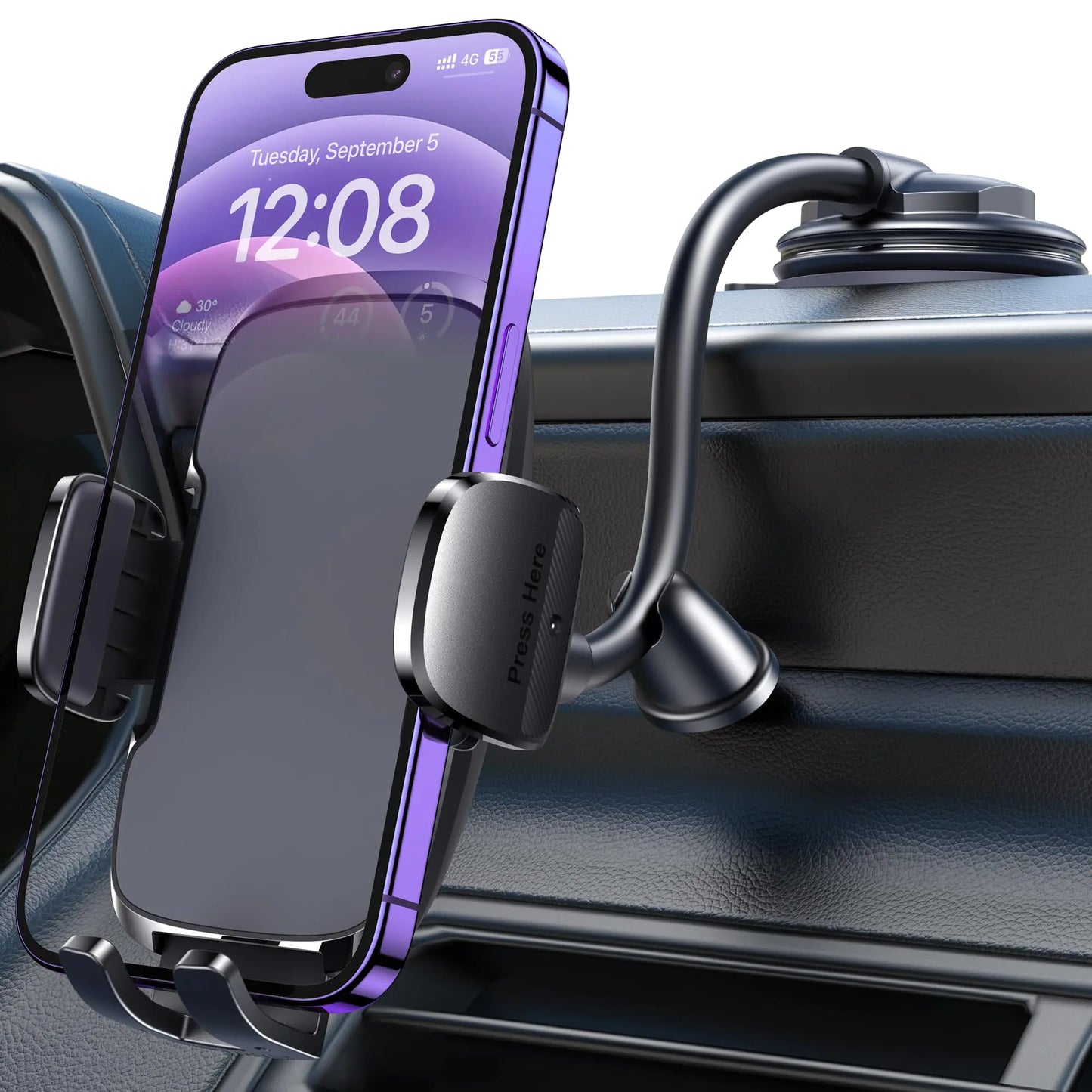 CINDRO Universal Car Phone Cradle with Flexible Arm