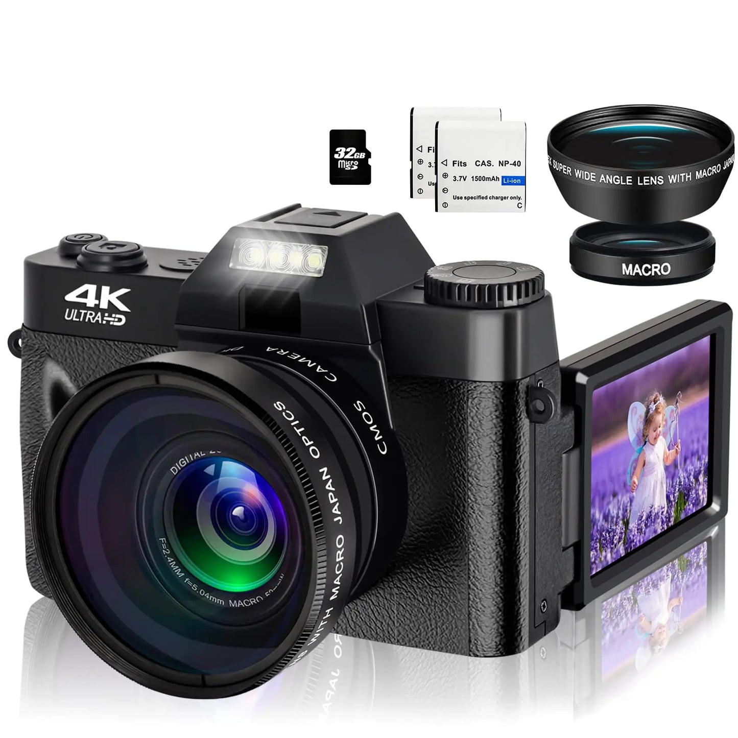 PIXPRO 4K Digital Snap Camera 48MP with WiFi and Flip Screen