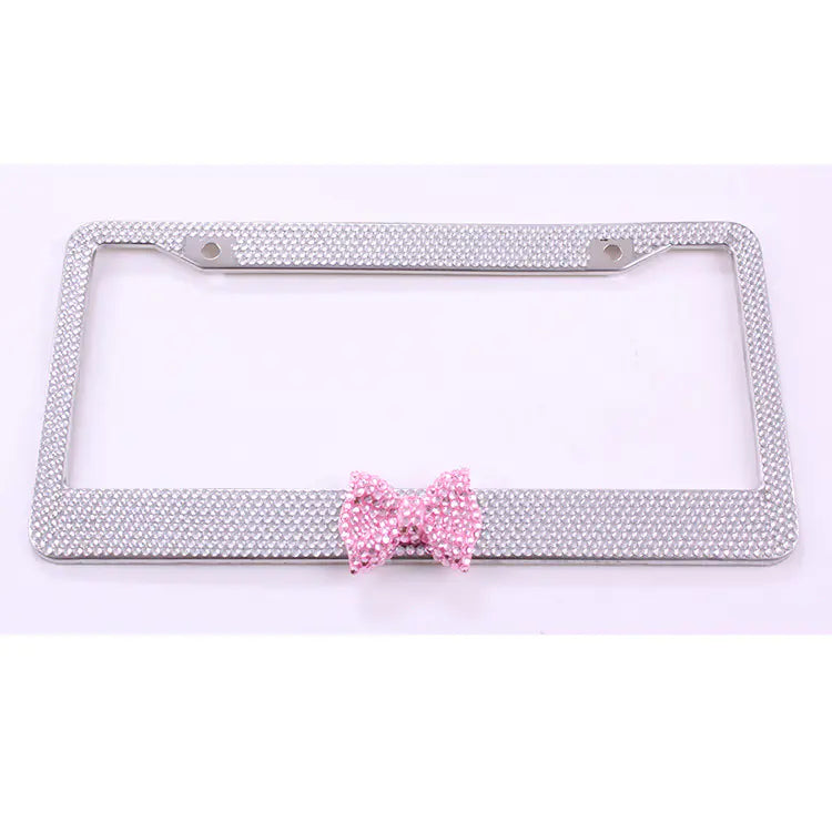 Glam Diamond Bow License Plate Frame