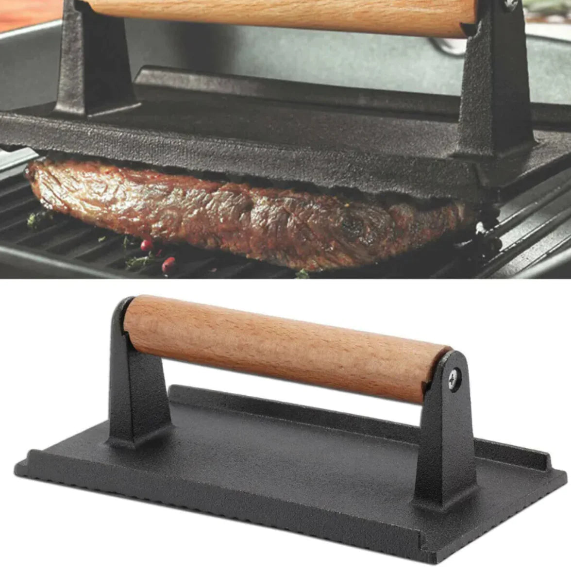 Iron Grill Meat Press