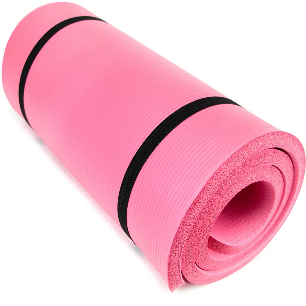 CushionMax Yoga & Pilates 1-Inch Thick Mat with Strap