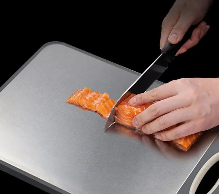 Twin-Sided Stainless Steel Chopping Board