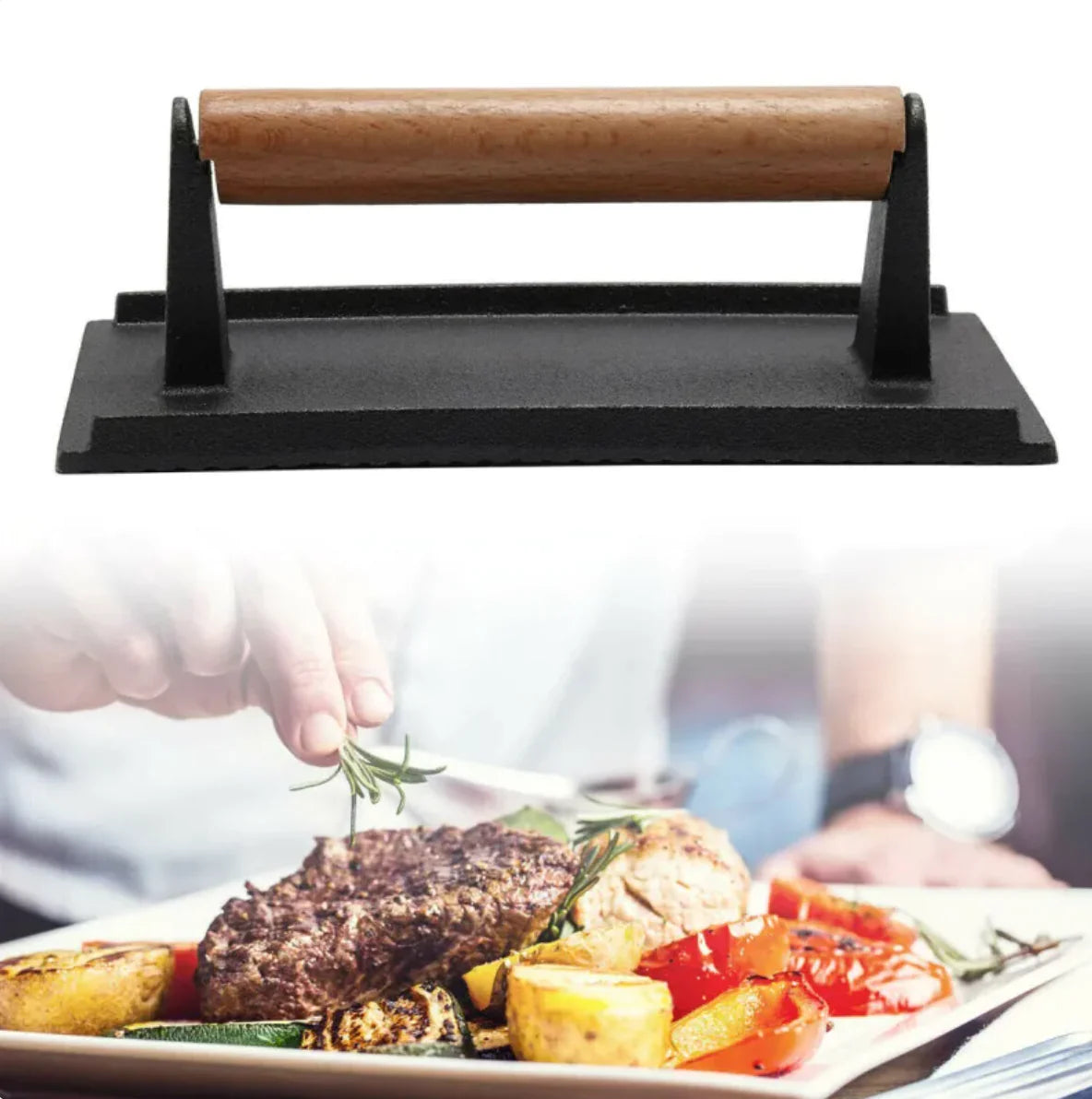 Iron Grill Meat Press