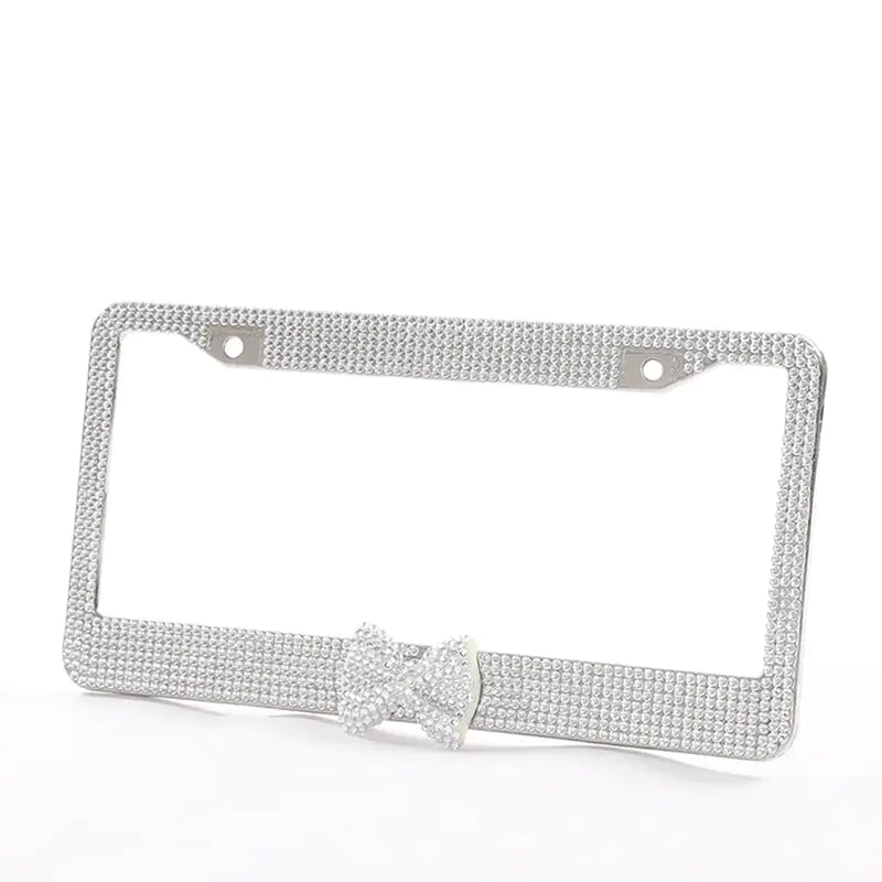 Glam Diamond Bow License Plate Frame