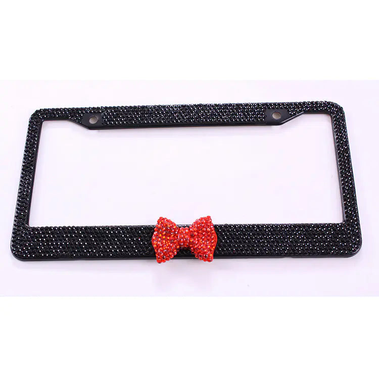 Glam Diamond Bow License Plate Frame