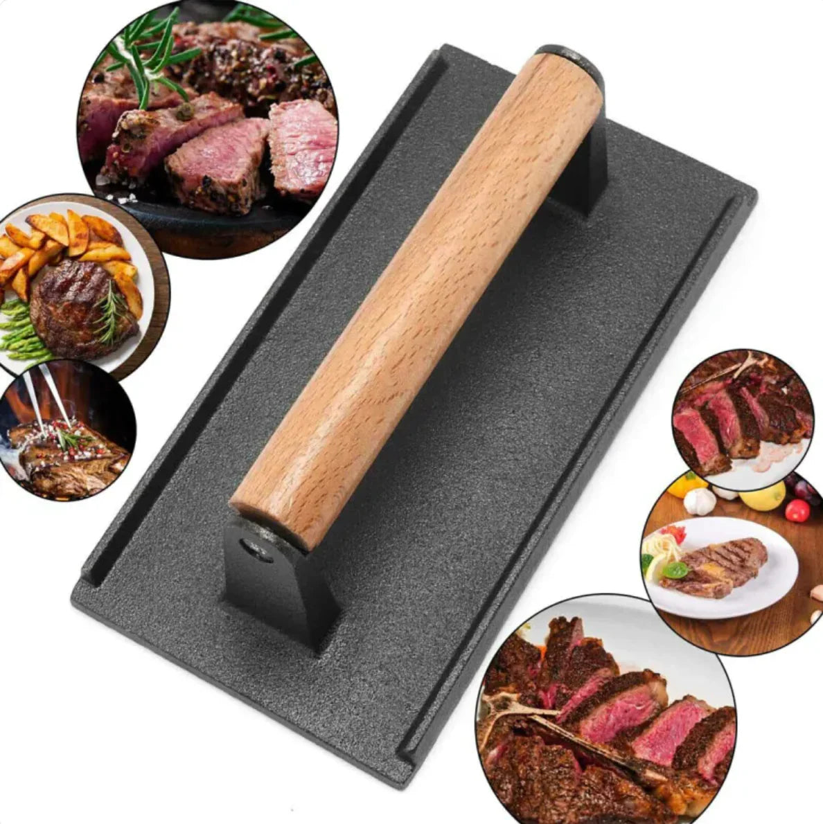Iron Grill Meat Press