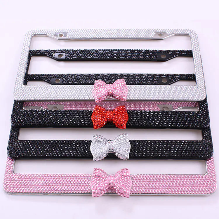 Glam Diamond Bow License Plate Frame
