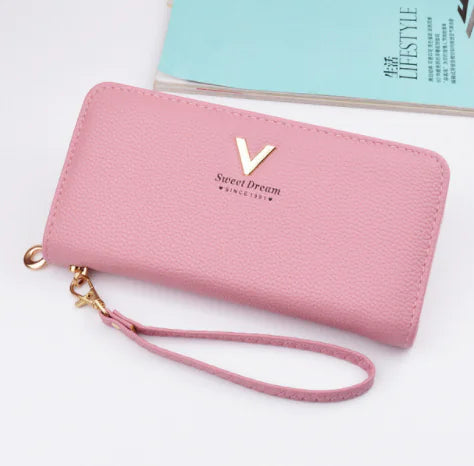 Chic Zippered Leather Clutch for Women