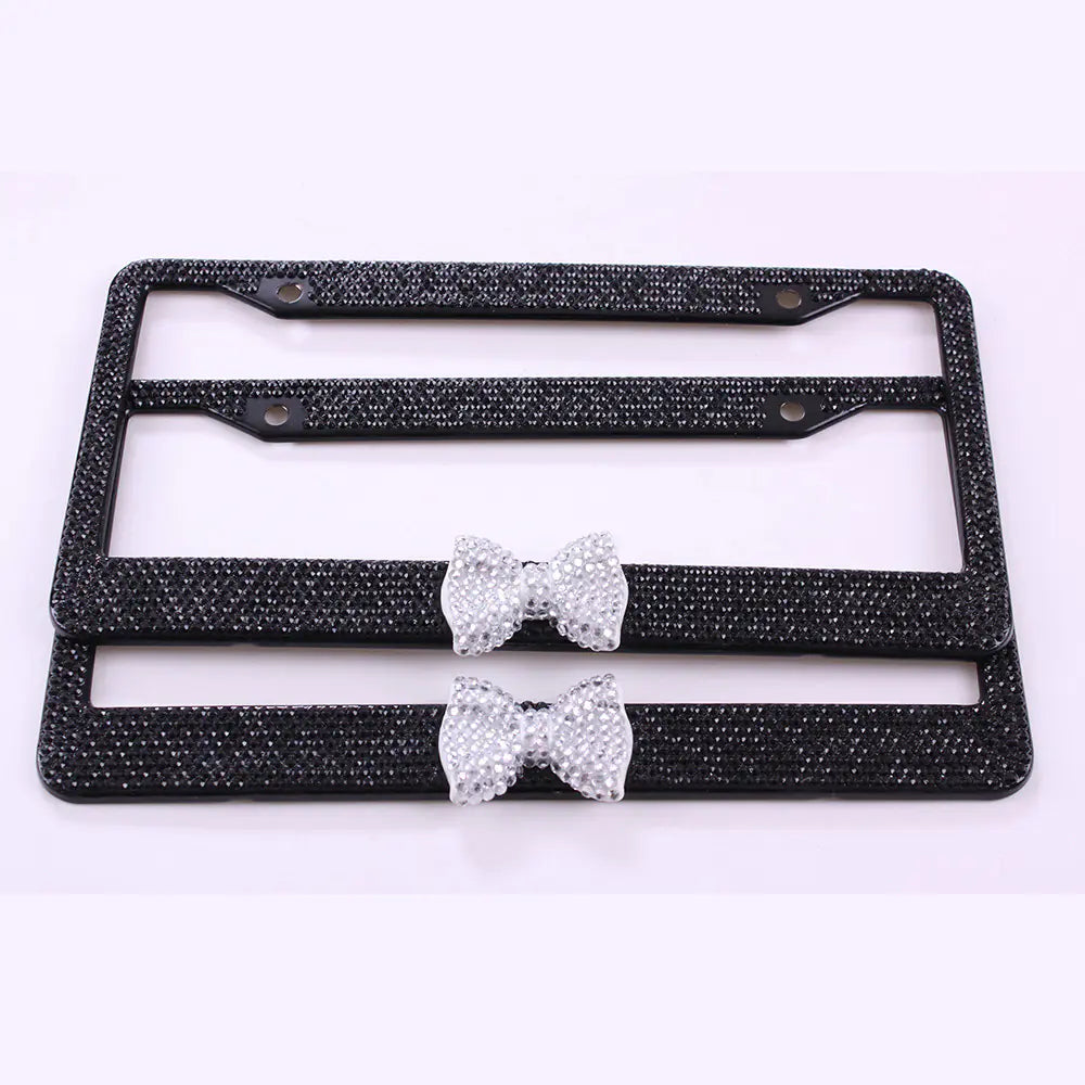 Glam Diamond Bow License Plate Frame
