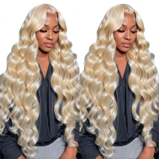 GURVEY 30 Inch Lace Front Wig Human Hair 613 Lace Front Wig Human Hair Blonde Wig 13x4 Hd Lace Front Wigs Human Hair Body Wave Long Black Wig Glueless Wigs 180% Density Body Wave Wig