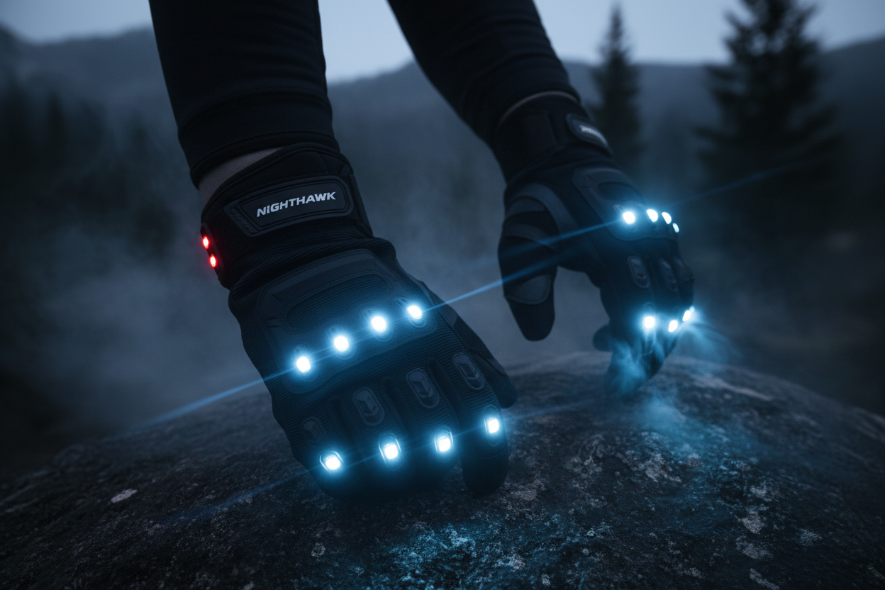Dark background with glowing LEDs