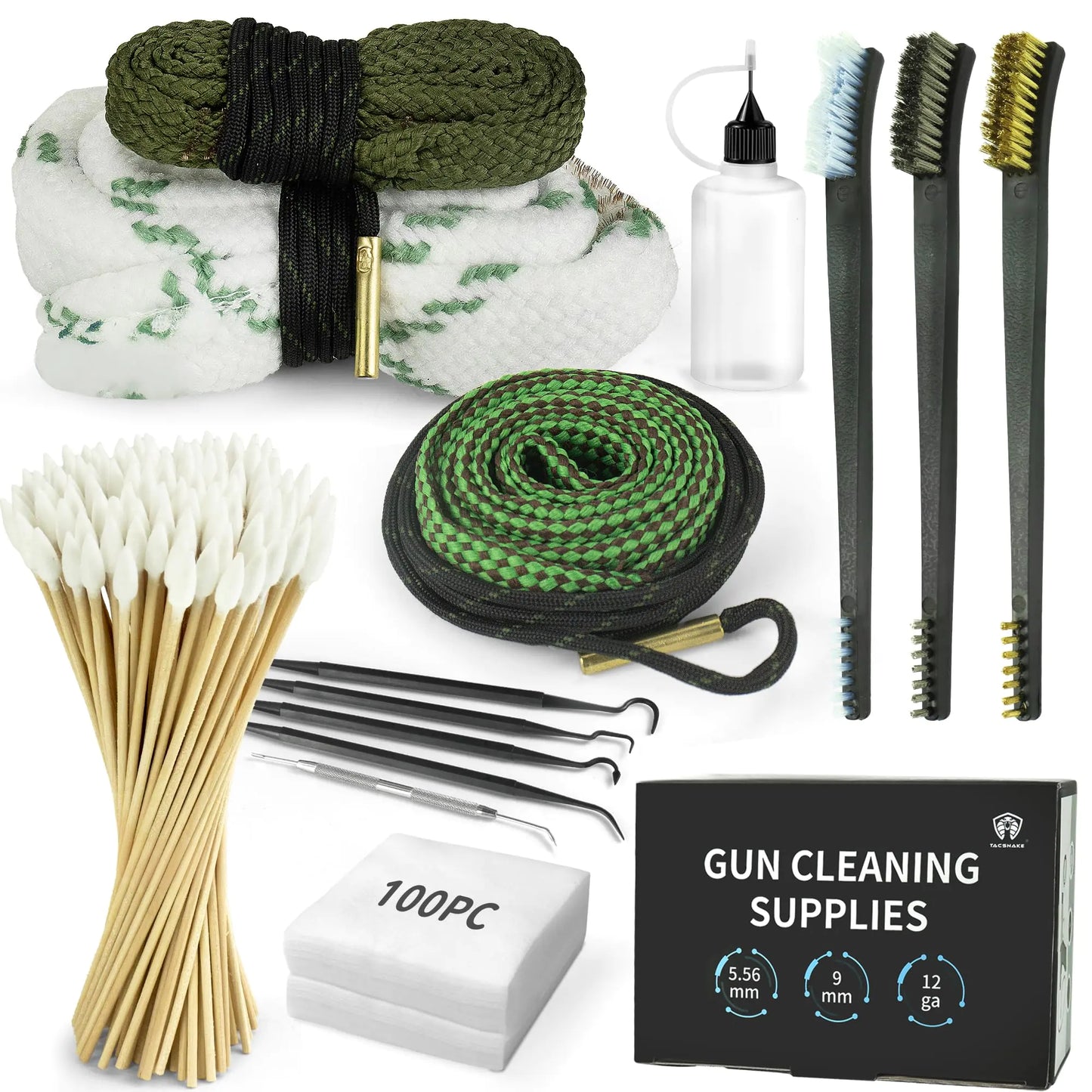 Tacsnake Universal Gun Cleaning Kit for 12Ga/5.56/9mm