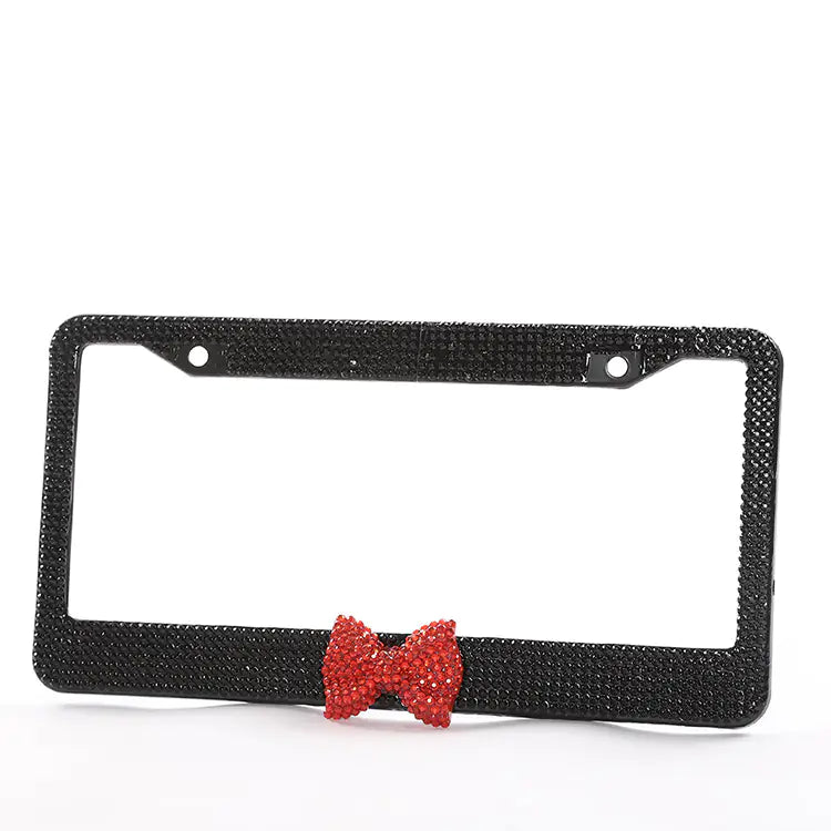 Glam Diamond Bow License Plate Frame