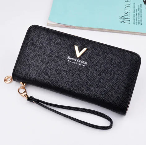 Chic Zippered Leather Clutch for Women