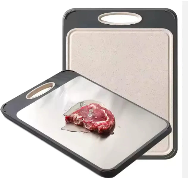 Twin-Sided Stainless Steel Chopping Board