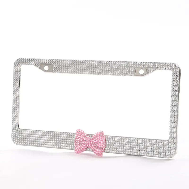 Glam Diamond Bow License Plate Frame