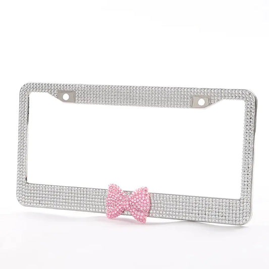 Glam Diamond Bow License Plate Frame