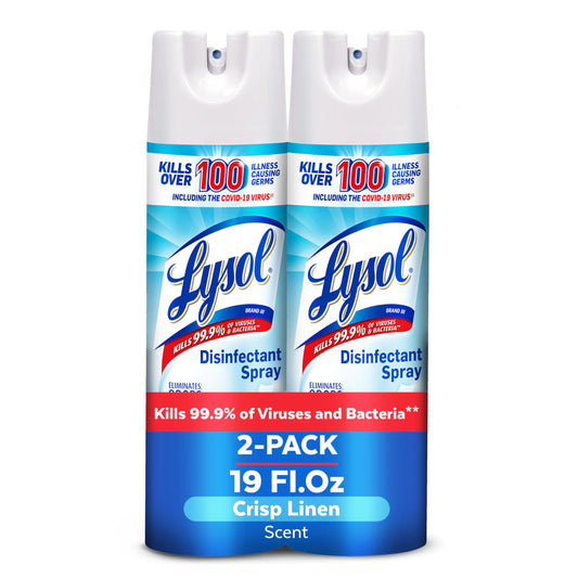 Lysol Multi-Surface Disinfectant Spray - Crisp Linen Scent, 19oz, Pack of 2