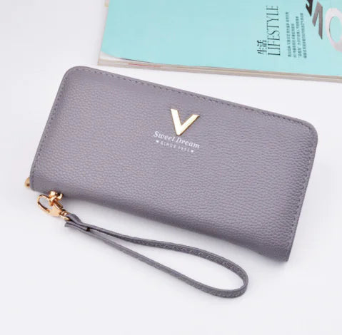 Chic Zippered Leather Clutch for Women