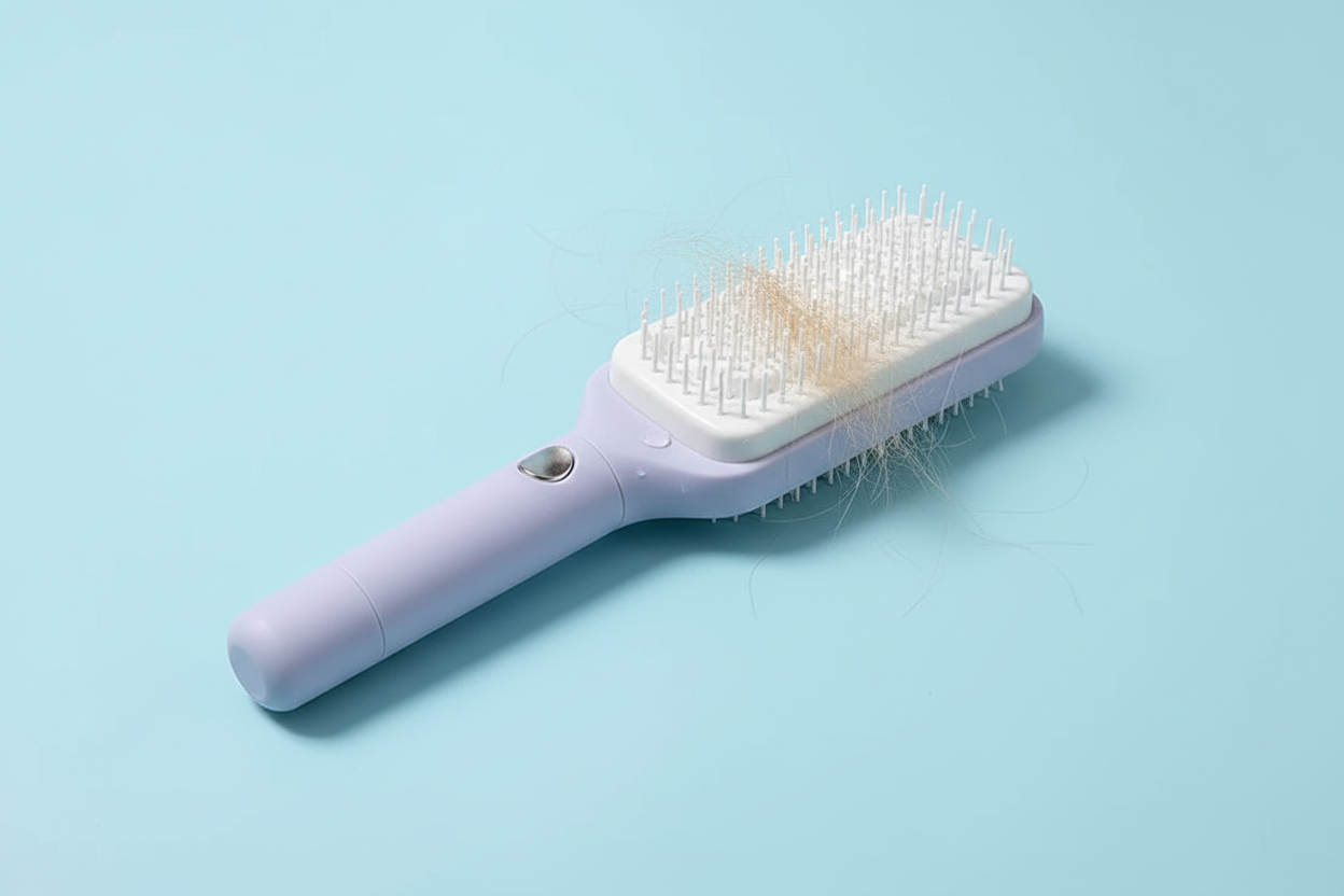 Pastel blue background product shot