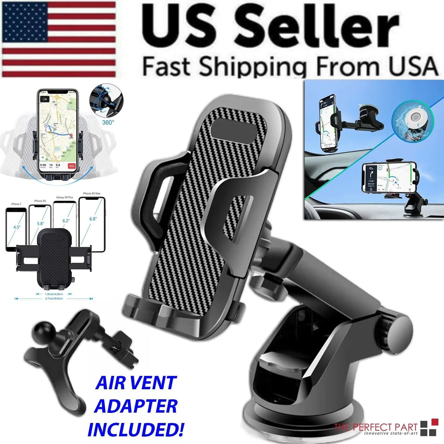 360° Flexible Car Mount for Smartphones & GPS