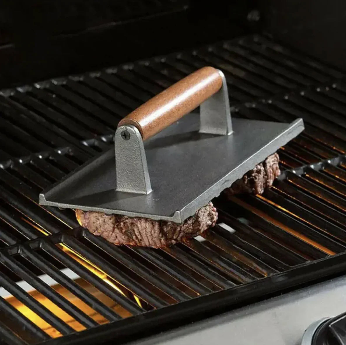 Iron Grill Meat Press